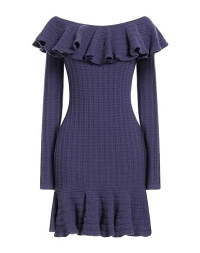 BLUMARINE BLUMARINE WOMAN MINI DRESS PURPLE SIZE 6 WOOL