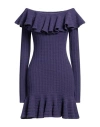 Blumarine Woman Mini Dress Purple Size S Wool In Purple