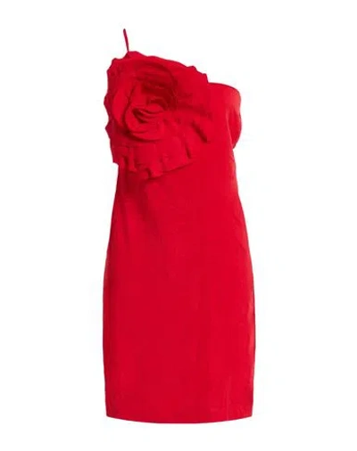 BLUMARINE BLUMARINE WOMAN MINI DRESS RED SIZE 12 VISCOSE, POLYAMIDE