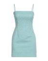 Blumarine Woman Mini Dress Sky Blue Size 2 Polyester, Elastane