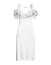 Blumarine Woman Mini Dress White Size 4 Viscose, Cotton In White