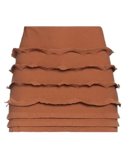 Blumarine Woman Mini Skirt Camel Size S Viscose, Polyester In Beige