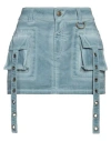 Blumarine Woman Mini Skirt Pastel Blue Size 6 Cotton, Elastane In Blue