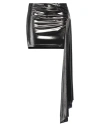 Blumarine Gonna Drappeggiata Argento Metallizzato In Grey