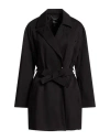 Blumarine Woman Overcoat & Trench Coat Black Size 6 Cotton, Elastane In Black