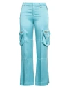 Blumarine Woman Pants Azure Size 6 Acetate, Viscose, Elastane In Blue