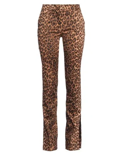 BLUMARINE BLUMARINE WOMAN PANTS BROWN SIZE 6 COTTON, ELASTANE