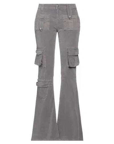 Blumarine Woman Pants Grey Size 8 Cotton, Elastane