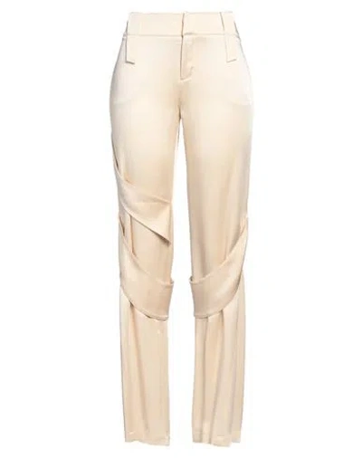 Blumarine Woman Pants Ivory Size 6 Acetate, Viscose, Elastane In White