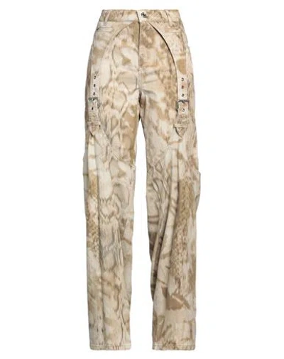 Blumarine Woman Pants Khaki Size 6 Cotton, Elastane In Beige
