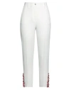Blumarine Woman Pants Off White Size 6 Polyester, Elastane, Glass, Pvc - Polyvinyl Chloride, Elastic In Off White