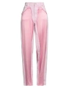 Blumarine Satin-panel Wide-leg Trousers In Pink