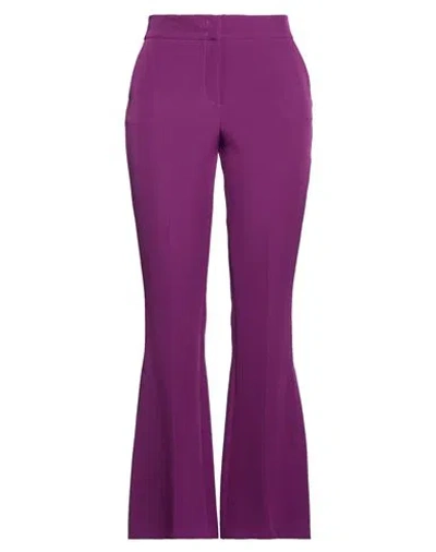 Blumarine Woman Pants Plum Size 10 Polyester, Elastane In Purple