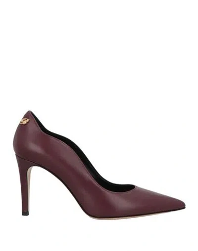 Blumarine Woman Pumps Burgundy Size 6 Leather