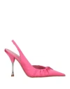 Blumarine Woman Pumps Fuchsia Size 7 Textile Fibers In Pink