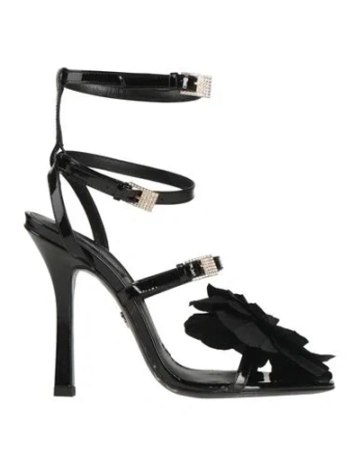 Blumarine Woman Sandals Black Size 7 Textile Fibers