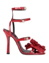 Blumarine Woman Sandals Red Size 6 Textile Fibers