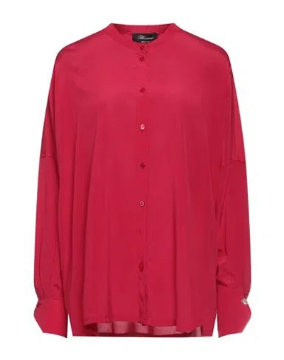 Blumarine Woman Shirt Garnet Size 4 Silk, Elastane In Red