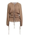 Blumarine Woman Shirt Khaki Size 6 Viscose In Multi