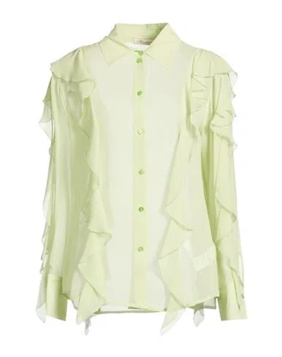 Blumarine Woman Shirt Light Green Size 10 Silk
