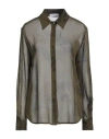 Blumarine Woman Shirt Military Green Size 4 Viscose