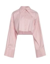 Blumarine Woman Shirt Pink Size 2 Cotton, Polyamide, Elastane In Pink