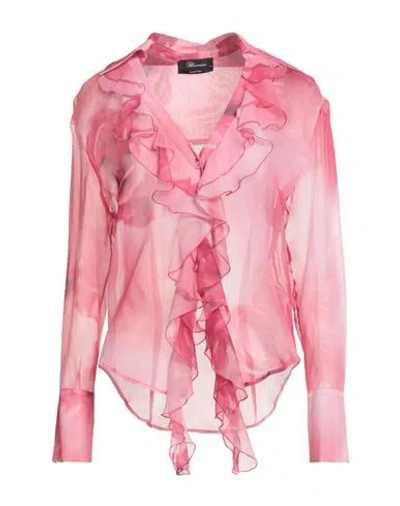 Blumarine Woman Shirt Pink Size 8 Silk