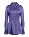 Blumarine Woman Shirt Purple Size 8 Acetate, Viscose, Elastane In Purple