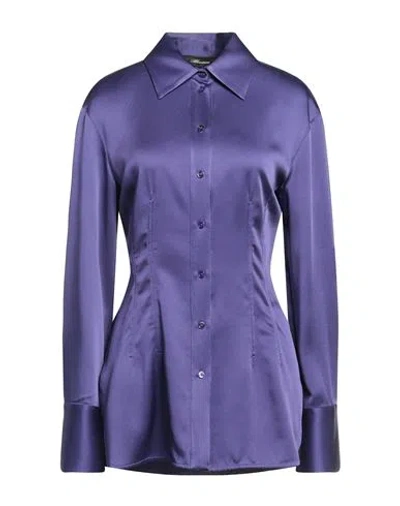 Blumarine Woman Shirt Purple Size 8 Acetate, Viscose, Elastane