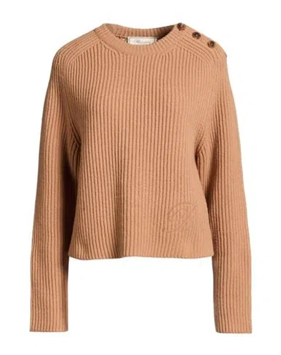 Blumarine Woman Sweater Camel Size S Wool, Cashmere In Brown