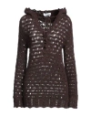 Blumarine Woman Sweater Chocolate Brown Size 8 Cotton, Polyamide In Brown