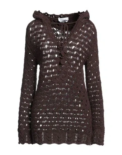 Blumarine Woman Sweater Chocolate Brown Size 8 Cotton, Polyamide