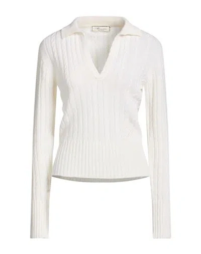 Blumarine Woman Sweater Cream Size 8 Wool, Cashmere In Multi