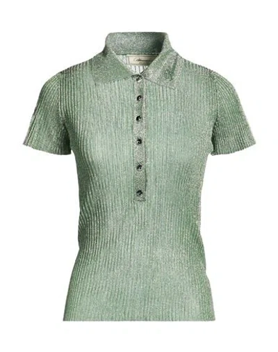 Blumarine Woman Sweater Green Size M Polyester, Metallic Fiber