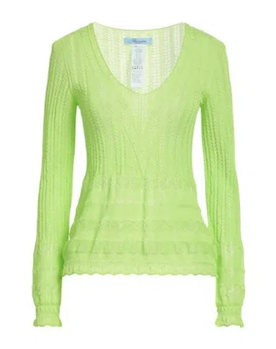 Blumarine Woman Sweater Lime Green Size 8 Viscose, Polyamide