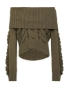 Blumarine Woman Sweater Military Green Size 4 Wool