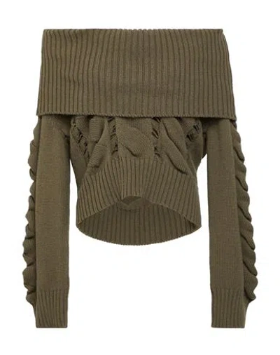 Blumarine Woman Sweater Military Green Size 4 Wool