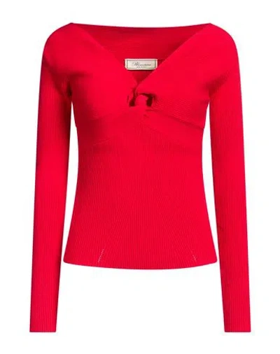 Blumarine Woman Sweater Red Size 6 Viscose, Polyester In Animal Print