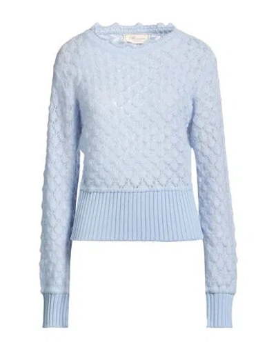 Blumarine Woman Sweater Sky Blue Size 10 Polyamide, Mohair Wool, Wool In Multi