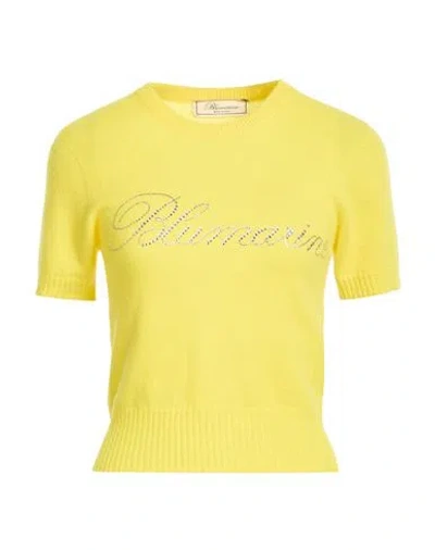 Blumarine Woman Sweater Yellow Size 6 Cashmere, Glass