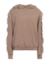 Blumarine Woman Sweatshirt Camel Size 8 Cotton In Beige