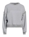 Blumarine Woman Sweatshirt Grey Size 12 Cotton, Acrylic In Grey