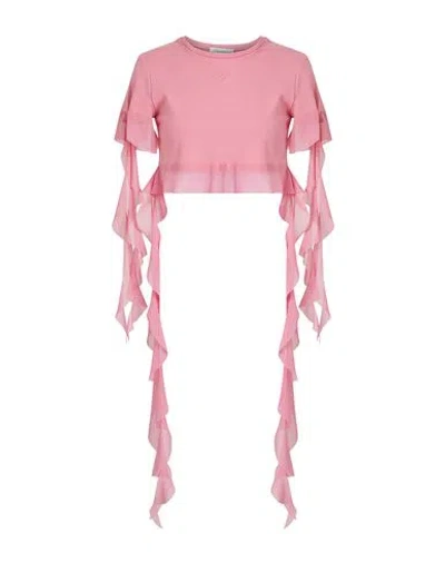 Blumarine Woman T-shirt Antique Rose Size 4 Cotton, Polyester In Pink