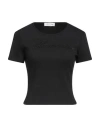 Blumarine Woman T-shirt Black Size 10 Cotton, Elastane In Black