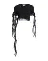 Blumarine Woman T-shirt Black Size 6 Cotton, Polyester
