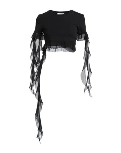 Blumarine Woman T-shirt Black Size 6 Cotton, Polyester