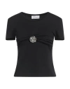 Blumarine Woman T-shirt Black Size 8 Cotton