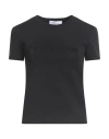 Blumarine Woman T-shirt Black Size 8 Cotton, Elastane