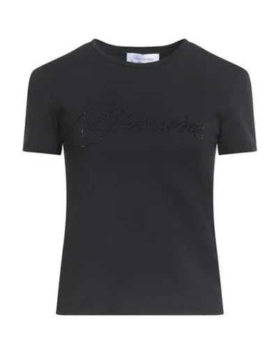 Blumarine Woman T-shirt Black Size 8 Cotton, Elastane