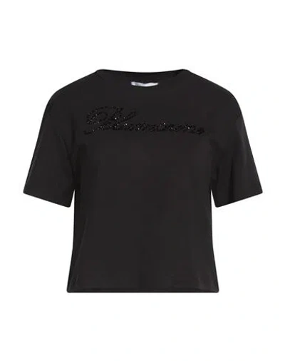 Blumarine Woman T-shirt Black Size L Cotton